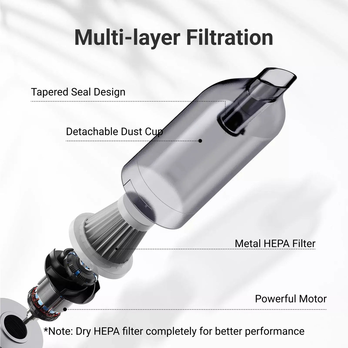 xCool cordless handheld car vacuum for car, home and pet hair - view 8