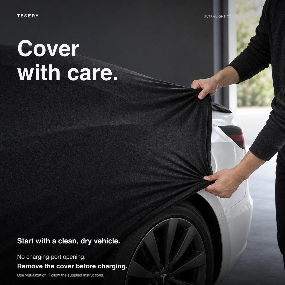 Ultralight Car Cover for Model 3/Y/X/S | Indoor & Outdoor | UV Protection | Stretchable | Car Accessories
