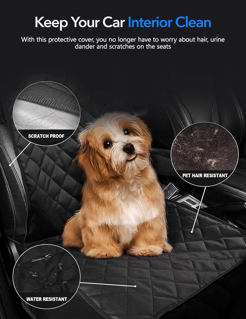 Waterproof Car Dog Seat Cover for Tesla Model Y/3/S/X/Cybertruck